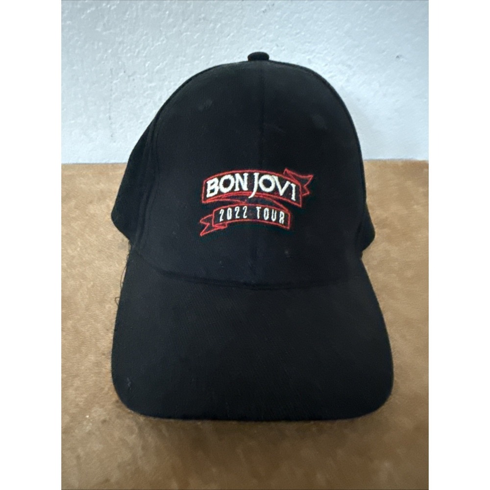 Bon Jovi 2022 Tour‎ Black Strap Back Baseball Style Cap One Size Rock N Roll
